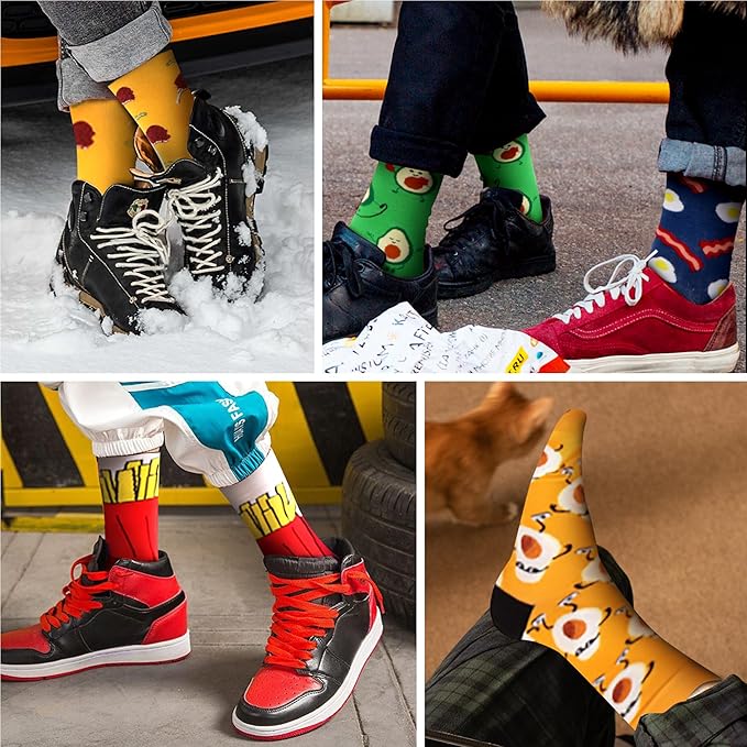Fun Food Crew Socks β Avocado, Burger, Sushi, Fries & More | Unisex Comfort Socks