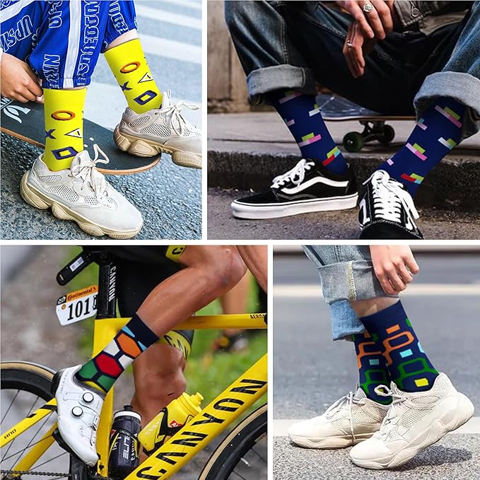 Modern Geometric Socks – Bold Abstract & Artistic Designs | Unisex Novelty Crew Socks