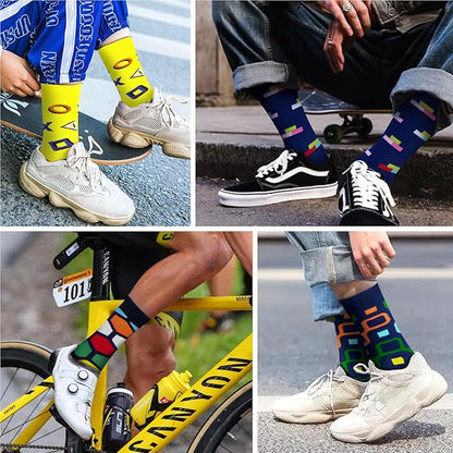 Modern Geometric Socks – Bold Abstract & Artistic Designs | Unisex Novelty Crew Socks
