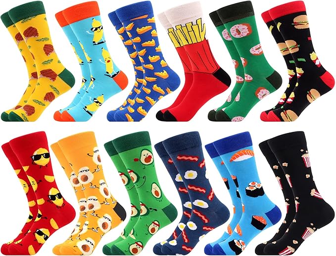 Fun Food Crew Socks – Avocado, Burger, Sushi, Fries & More | Unisex Comfort Socks