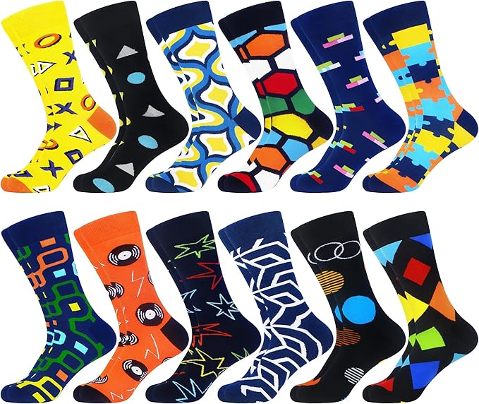 Modern Geometric Socks – Bold Abstract & Artistic Designs | Unisex Novelty Crew Socks