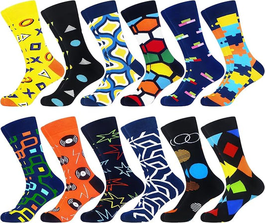 Modern Geometric Socks – Bold Abstract & Artistic Designs | Unisex Novelty Crew Socks